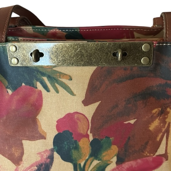 Patricia Nash Silvi Travel Tote Patina Coated Canvas Spring Multi print - Picture 15 of 16